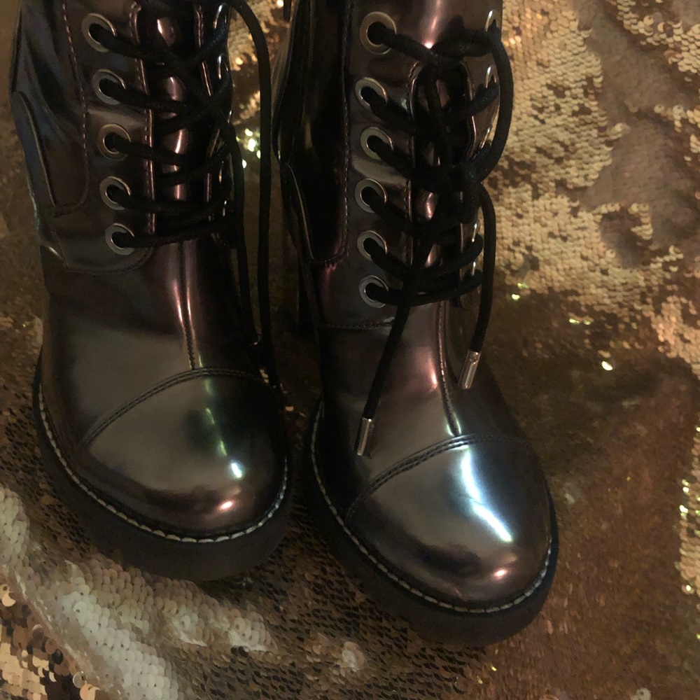 GUESS® Roxey Combat Bootie -Silver - Picture 2 of 4